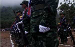 KNLA soldiers on parade