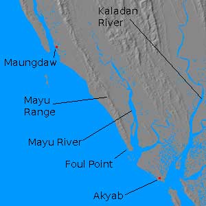 Location of Mayu Mountain Range in North Arakan State