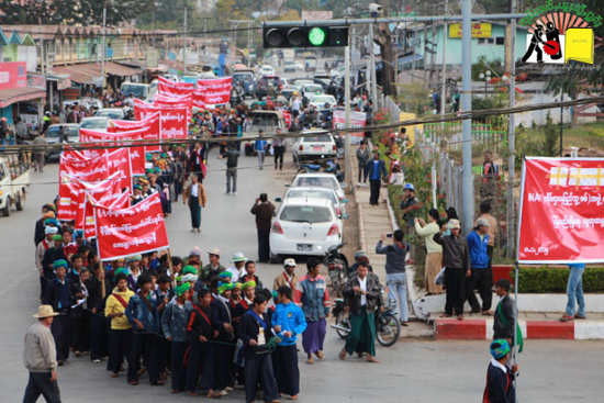 Paoh people protest in Taunggyi 1
