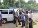 Staff members of the House Foreign Relations Committee of the US Congress leave the office of Burma’s opposition party the National League for Democracy. Photo – Mizzima. The three officials of the US Congress, who are on a four-day visit to Burma, on Friday met leaders of the NLD and said the US is in the process of reviewing&nbsp; a policy change on Burma.