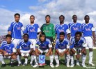 The first eleven players of Yadanabon FC, posing for photographs before the kick-off on September 5, 2009, of the first match of the Myanmar National League. Photo- Mizzima. Yadanabon FC emerged&nbsp; victorious beating Kanbawza FC 3-1.
