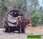 A company's truck was damaged by bomb. Photo: Kachin News Group.