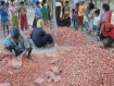 Refugees from Lada Camp work at construction in the camp. Photo: Kaladan News
