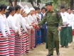 The junta's Telecommunication minister Brig-Gen Thein Zaw organized Rawang tribes under Kachin, the natives of Puta-O in Myitkyina for elections. Photo: Kachin News Group.