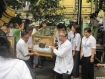 Actor Kyaw Thu (front, with beard) and other friends of author Nan Nyunt Swe, who died yesterday aged 87, carry out duties as pall-bearers for the father of comedian and political prisoner Zarganar, at Yayway cemetery in Rangoon on Thursday, July 15, 2010. The son is serving a 35-year sentence in Myitkyina Prison, Kachin State, for talking to foreign media in the wake of Cyclone Nargis, among other trumped up charges laid by officers of Burma’s military junta. Photo: Mizzima.