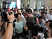 Pro-democracy leader Aung San Suu Kyi greets her youngest son Kim Aris, aka Htein Lin, for the first time in a decade just after he walked through the arrivals gate at Rangoon International Airport on Tuesday, November 23, 2010. Junta officials in Bangkok made Aris wait two weeks for a visa that normally takes two or three days to obtain. Photo: Mizzima.