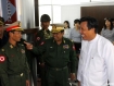 Rangoon Command chief Brigadier-General Tun Than (first left), Bureau of Special Operation Five chief General Tin Ngwe (centre), and tycoon Zaw Zaw (first right) attend the opening ceremony of Zaw Zaw’s private Irrawaddy Bank on Thursday, September 16, 2010. The international pariahs whose companies and families are also subject to US sanctions and travel bans for their close ties to Burma’s repressive military junta – Zaw Zaw (who owns Max Myanmar), Tay Za, Chit Khaing and Nay Aung – obtained permits in May to run the Irrawaddy, Asia Green, Shay Saung and Amaya banks respectively. Photo: Mizzima
