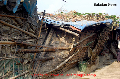 A shack fall down in Lada refugee camp camp-06