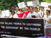 Burmese community in Indian capital New Delhi Protests against Civil War in Kachin State Jantar Mantar, New Delhi, India, June 24, 2011 Photo: KNG