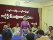 Leader Daw Aung Sang Suu Kyi is giving address at NLD headquarters meeting on 18 November.Photo: KIC