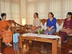 Daw Su meeting SNLD leader wives: Daw Way Way Lwin (Mrs Hkun Tun Oo), Nang Kham Awng (Mrs Sai Hla Aung) and Nang Khin Ohn Tint (Mrs Sai Nyunt Lwin) : Shan