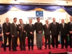 Burma’s Deputy Minister for Foreign Affairs Maung Myint, center, and diplomats from the EU gather before a dinner party to mark Europe Day (on May 9) at the Chatirum Hotel in Rangoon on Tuesday, May 3. National Democratic Force leader Dr. Than Nyein, Democratic Party (Myanmar) chairman Thu Wai and developmental adviser Dr. Khin Zaw Win also attended the dinner. Photo: Mizzima