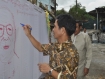 A signature campaign calling for the release of Hkun Htun Oo, Chairman of the defunct Shan Nationalities League for Democracy (SNLD) on his 68th birthday ceremony held today 12 September. Photo: S.H.A.N. 