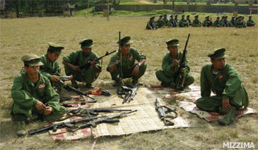 KIA soldiers in a small arms training session. Photo: Mizzima