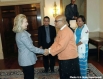 U.S. Secretary of State Hillary Rodham Clinton greets Burmese comedian and recently released former political prisoner Zarganar; National League for Democracy women’s empowerment activist Khin Than Myint; and National Democratic Front Kachin ethnic minority rights activist Daw Bauk Gyar. The visitors discussed political prisoners, women’s rights, and the situation of ethnic minorities in Burma with senior officials on Thursday, February 8, 2012. Clinton previously met Zarganar in Rangoon where he participated in a civil society roundtable in December 2011. This is the delegation’s first visit to the United States. Photo: U.S. State Department. Photo: US State Department