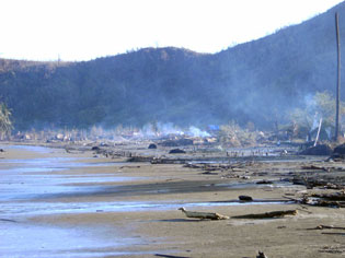 An affected area of cyclone Giri in Arakan Giri-in-Mray-bon