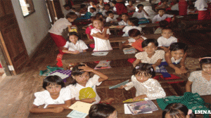 Mon students studying Mon at a Buddhist Monastery in Thanphyuzayart Township