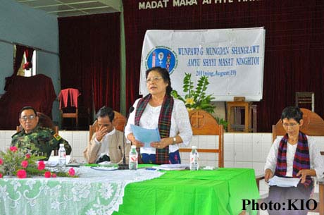 KIO ဗဟိုဌာနချုပ် လိုင်ဇာတွင် KIO အမျိုးသမီးများနေ့ ပြုလုပ်နေစဉ် KIO_woman_day