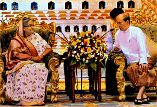 Bangladesh Prime Minister Sheikh Hasina and Burma President U Thein Sein in Nay Pyi Taw hasina-theinsein