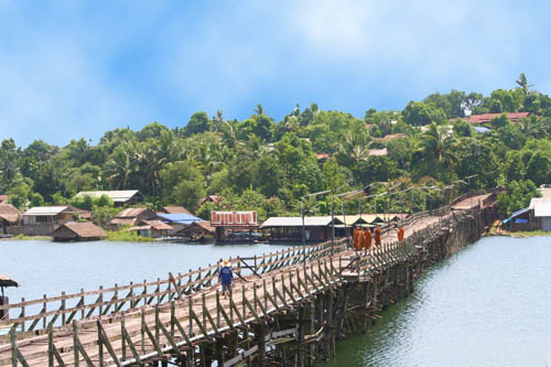 The longest wooden bridge in Thailand brings togetherThai, Mon and Karen people in Sangkhlaburi. IMG_8561
