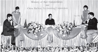 Myanmar Ahlin railway-to-china-signing