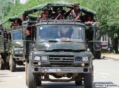 A Burmese military convoy headed to the frontline in Kachin State rape-chinese-girl