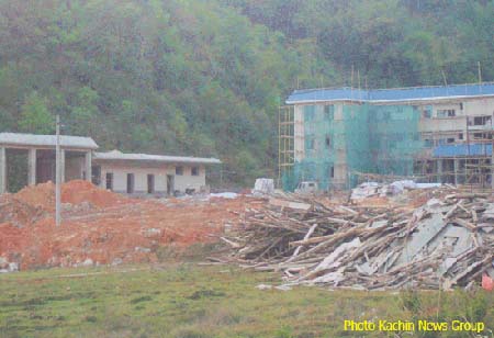 Newly built Chinese PLA post on Burma border in Northern Shan State. Right_side_of_the_main_building