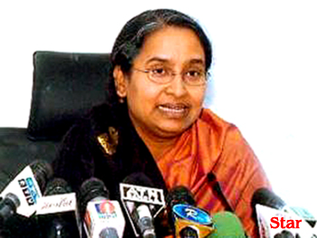 Foreign Minister Dipu Moni is giving press-briefing Dipu-2011