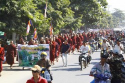 Monks Protest Against Lapadaung Violence During National Day2.docx