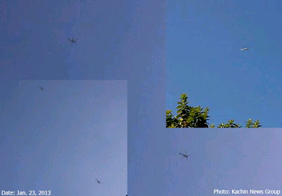 ဇန်နဝါရီ ၂၃ မြစ်ကြီးနားမှ ပန်ဝါသို့ စစ်အင်အားများ သယ်ပို့ပေးနေတဲ့ မြန်မာအစိုးရ ရဟတ်ယာဉ်များ။ ပုံ-KNG ကချင်သတင်းဌာန ဇန်နဝါရီ ၂၃ မြစ်ကြီးနားမှ ပန်ဝါသို့ စစ်အင်အားများ သယ်ပို့ပေးနေတဲ့ မြန်မာအစိုးရ ရဟတ်ယာဉ်များ။ ပုံ-KNG ကချင်သတင်းဌာန