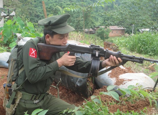 A KIA soldier at the Laiza headquarters. A KIA soldier at the Laiza headquarters.