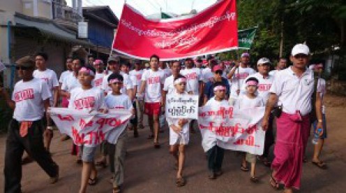 Locals March in Ye Town to Protest against the Coal-Fired Power Plant