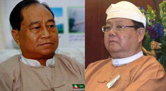 Right, Sai Aik Pao, chairman of SNDP; Khun Htun Oo, chairman of SNLD is on the left. Right, Sai Aik Pao, chairman of SNDP; Khun Htun Oo, chairman of SNLD is on the left.
