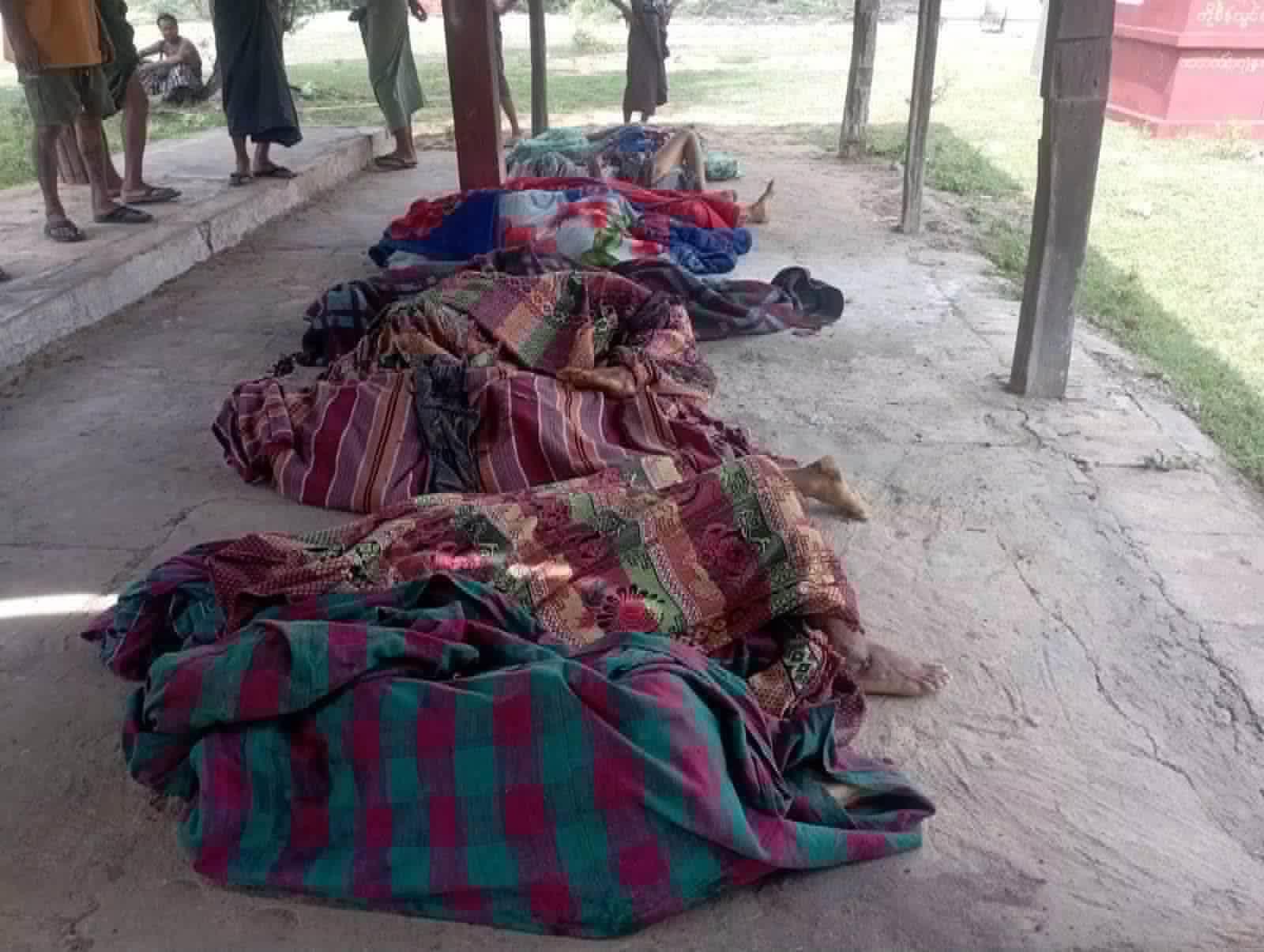 A junta fighter jet bombs a monastery compound during a Buddhist Lent retreat in Myaung Township, killing at least 14.