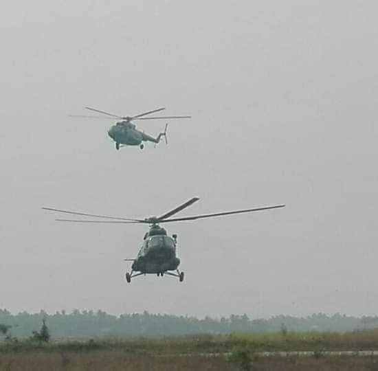 Helicopters used by Myanmar Army to counterattack AA | Burma News International