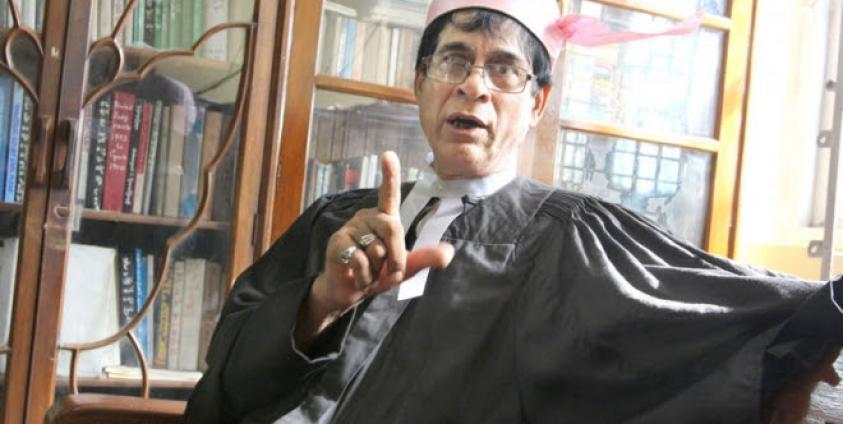 Lawyer U Robert Sann Aung in his Yangon home