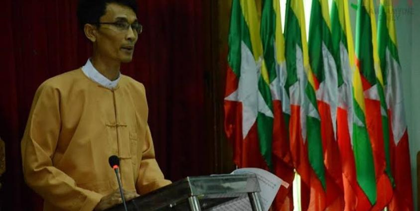 မွန်ပြည်နယ်ဝန်ကြီးချုပ် ရက် ၁၀၀ စီမံချက်ရှင်းပြနေစဉ်(Facebook)