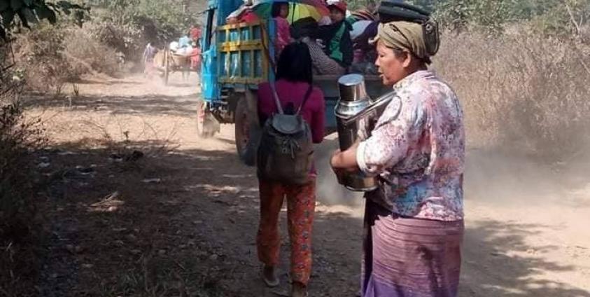 ၂၀၂၁ ဇန္နဝါရီလ ၃၀ ရက်နေ့က မင်းကင်း စစ်ဘေးရှောင်ပြည်သူများကို တွေ့မြင်ရစဉ် (ပုံဟောင်း)