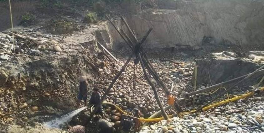 A gold mining site in Machanbaw (Credit – Machanbaw Facebook)