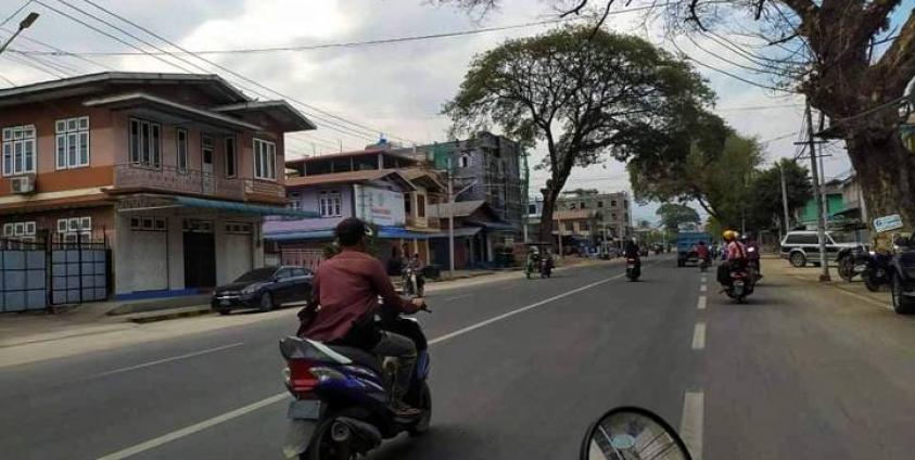 ဧပြီလ ၄ ရက်နေ့၊ ၂၀၂၂ ကလေးမြို့ ဗိုလ်ချုပ်လမ်းမကို တွေ့မြင်ရစဥ်