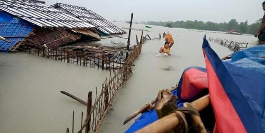 Flooding in Rakhine. Photo: Narinjara