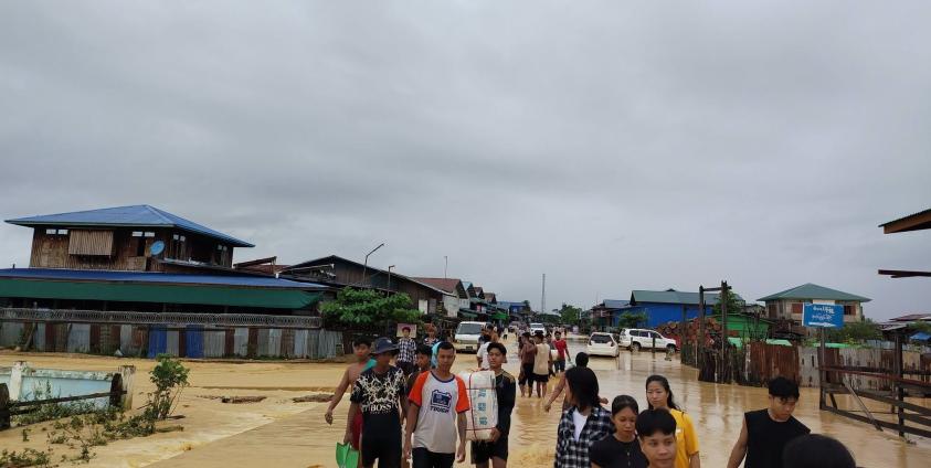 ရှမ်းနီအသံ (ဟုမ္မလင်းမြို့နယ်၊ နမ့်တောဒေသတွင် ရေကြီးနေသည့်ပုံရိပ်များ)
