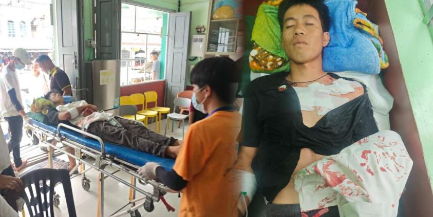 ဓာတ်ပုံ - (မူဆယ်-နမ့်ခမ်း လမ်းမပေါ် KIA တပ်သားက သေနတ်ဖြင့် ပစ်ခတ်ခဲ့သဖြင့် ဒဏ်ရာရရှိသွားသည့် အမျိုးသား / Crd)