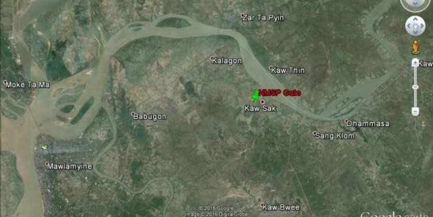 Location of NMSP gate raided, near Kaw Sak Village (Photo: Google Earth)