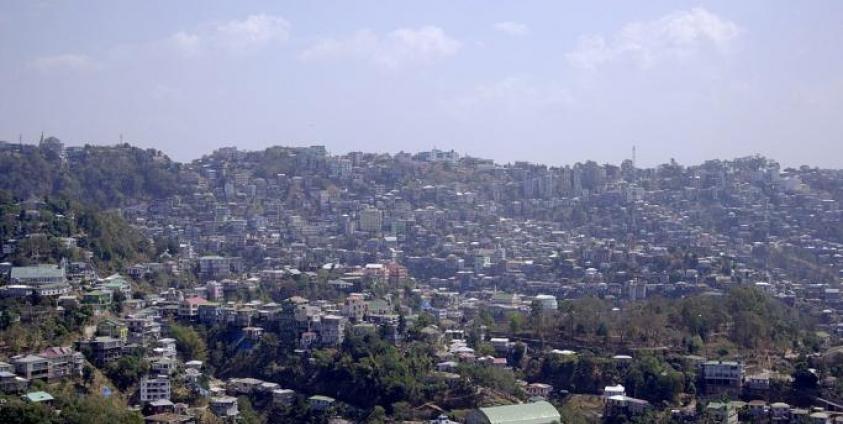 View of the ridgetop city of Aizawl, state capital of Mizoram. Photo: Wikimedia Commons