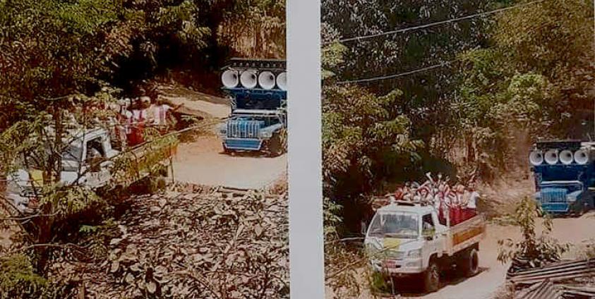 ဘုရားထီးတော်ပင့်ဆောင်ရန်သွားရောက်နေကြစဉ် (Southern Myanmar News)