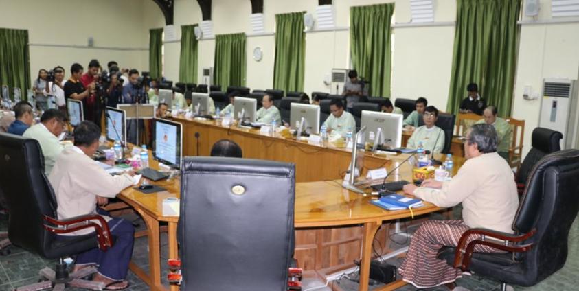 မွန်ပြည်နယ်အစိုးရ သတင်းစာရှင်းလင်းပွဲ (မွန်ပြည်နယ်အစိုးရရုံး)