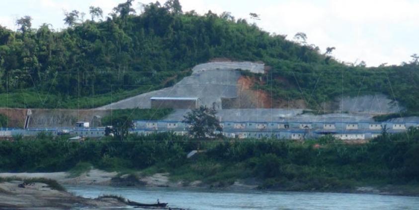 Hostels built for Chinese workers near the Myitsone Dam site, photographed in January 2012. Photo: Mizzima