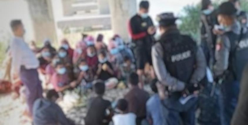 ရန်ကုန်တိုင်း၊ ကျောက်တန်းမြို့နယ်တွင် ဖေဖော်ဝါရီလ ၈ ရက်နေ့က ဖမ်းဆီးခံရသော မွတ်ဆလင်များ။ (Photo Crd - Cape Diamond)