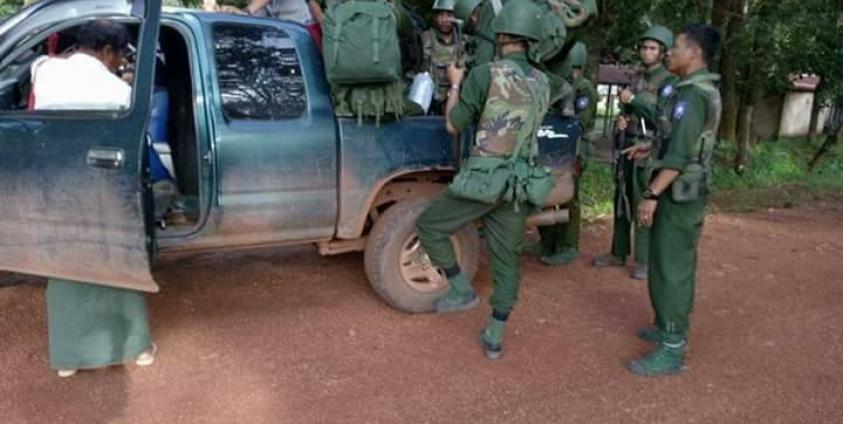 Tatmadaw soldiers are seen in the Taung Pauk area. (Photo – Facebook)